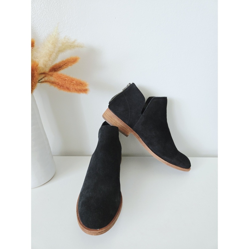 Kork-Ease Ryder Black‎ Suede Ankle Booties Women's Size 10M Low Block Heel